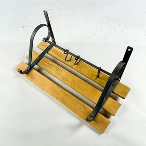 Repisa Rústica de Madera y Hierro con Ganchos - imagen 3