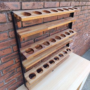 Bodega de Pared con 3 Niveles para 24 Botellas - Hierro y Madera Finger - imagen 3