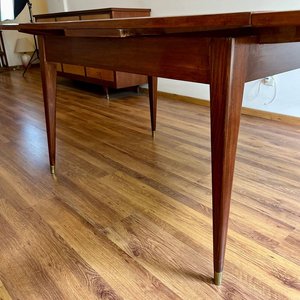Juego de Comedor de Madera: Mesa Extensible y 6 Sillas Tapizadas - imagen 8