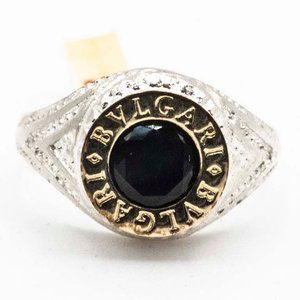 Lote siguiente: Anillo de Plata con Oro y Piedra Negra - Estilo Bvlgari