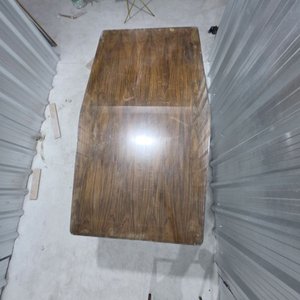 Mesa Rectangular con Tapa de Madera y Vidrio - imagen 4