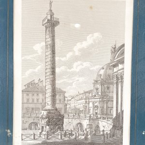 Grabado Antiguo Columna Trajana Roma 22 x 32 cm - imagen 2