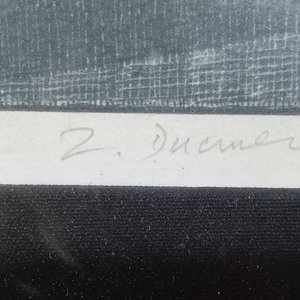 grabado o serigrafía que pertenece a su famosa serie inspirada en el universo literario de Jorge Luis Borges,Zdravko Dučmelić 38*45 - imagen 2