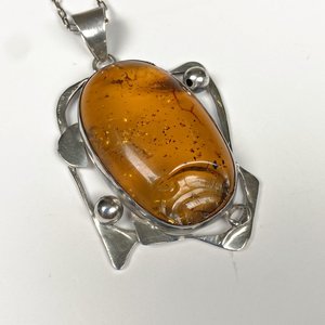 Cadena y Colgante de Plata con Ámbar - imagen 3