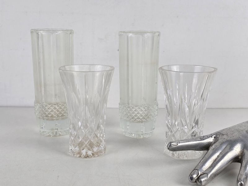 Juego de Vasos de Cristal Tallado y Esmerilado