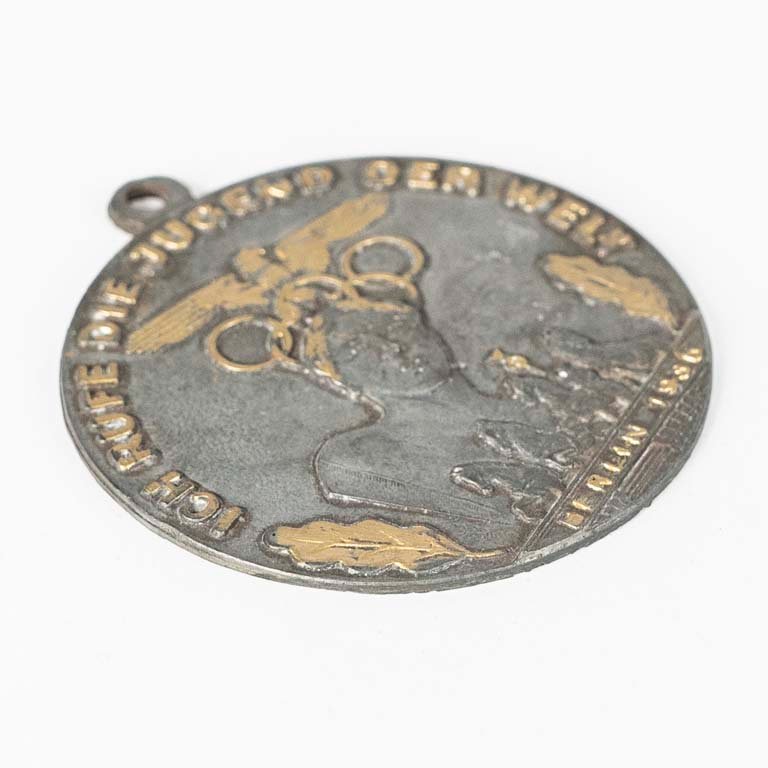 Medallón de metal de los Juegos Olímpicos de Berlín 1936 - imagen 3