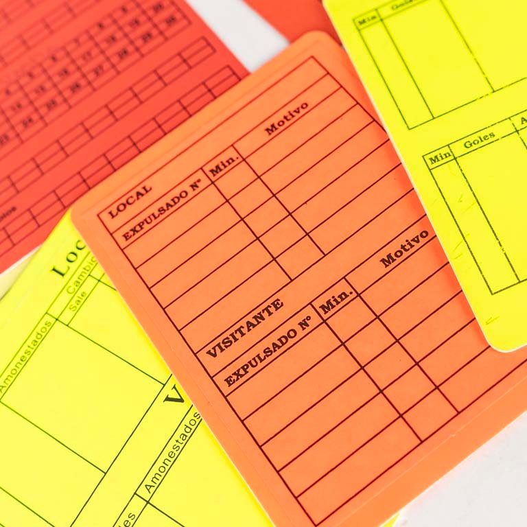 Tarjetas de árbitro y cartones de registro de incidencias - imagen 2