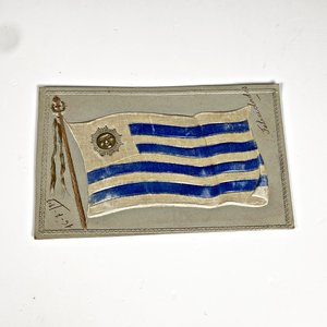 Lote siguiente: Postal antigua con bandera uruguaya 1907