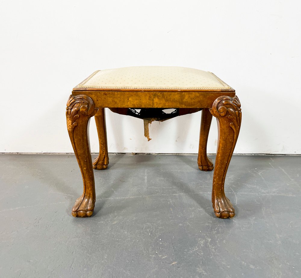 Banqueta Estilo Reina Ana Tapizado Beige