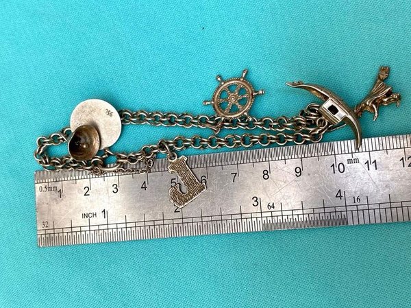 Pulsera de dama en plata con dijes - imagen 7