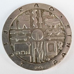 Moneda de Plata Uruguaya 1000 Pesos FAO 1969 - 25g - imagen 2