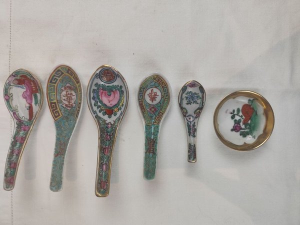 Cucharas y Pote de Cerámica China - imagen 1