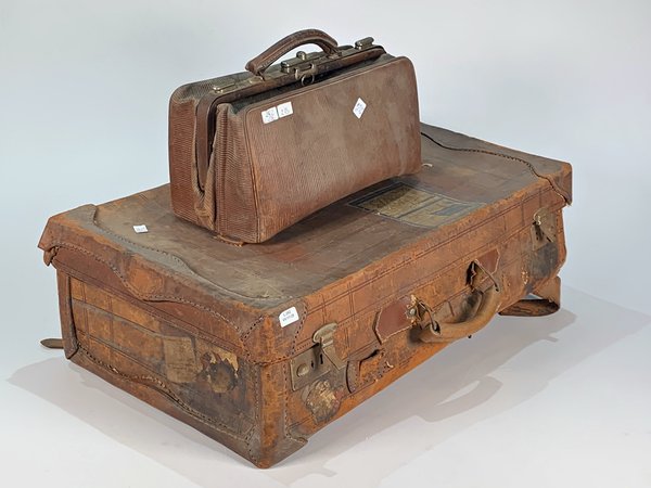 Maletín Médico y Valija Vintage de Cuero Marrón