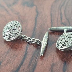Gemelos de Plata con Circones y Cadena - imagen 3