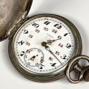 Reloj de Bolsillo Juvenia Caja de Plata con Grabados Florales - imagen 3