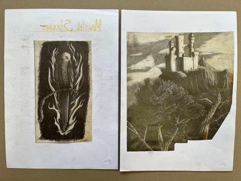 Lote siguiente: Dibujos de carbón en papel por Martin Stewart