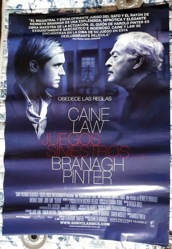Poster Original Cine "Juegos Siniestros" (Sleuth) 2007 con Michael Caine y Jude Law