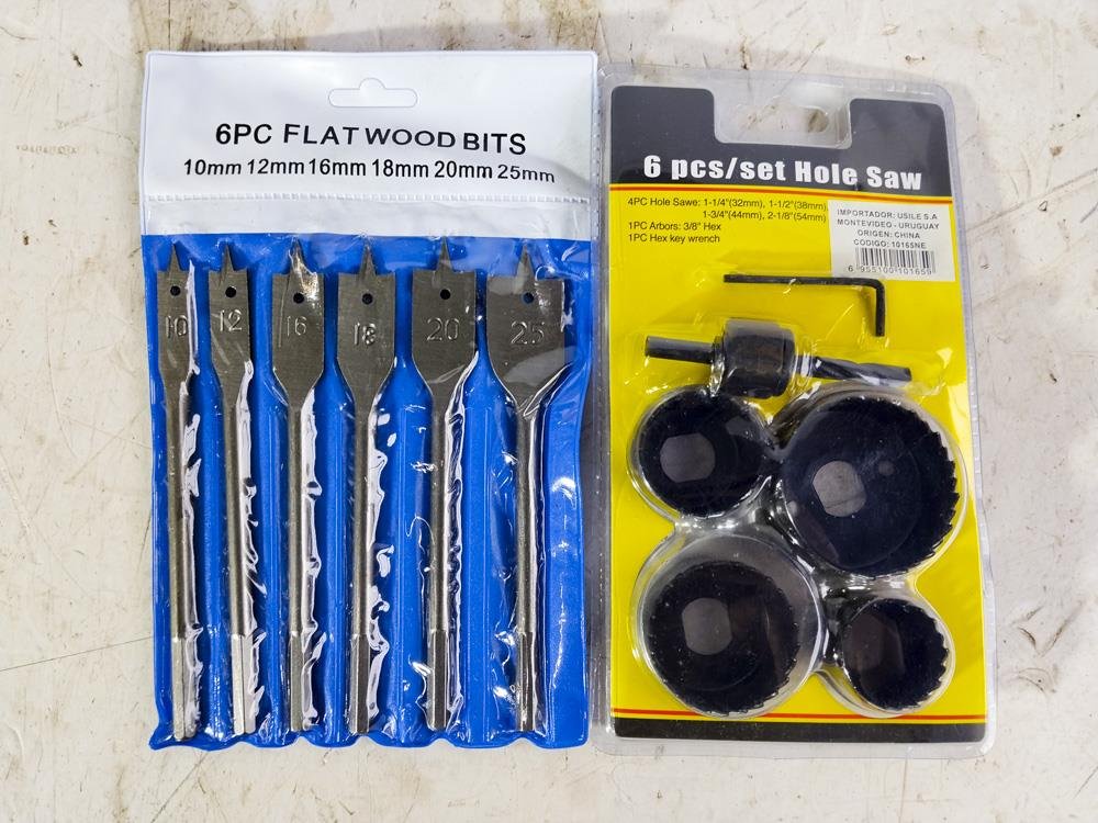 Set de Mechas Planas para Madera y Sierras de Copa (12 Piezas)