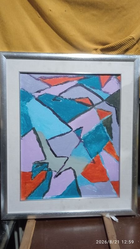 Oleo Abstracto Moderno Enmarcado
