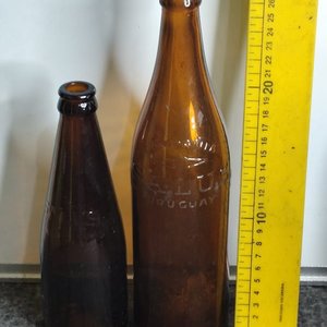 Dos Botellas Antiguas de Cerveza Salus Uruguay - imagen 1