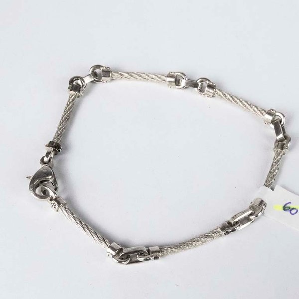 Pulsera de Plata 925 con Diseño Trenzado y Cierre Mosquetón