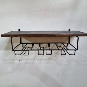 Lote siguiente: Estante Bodeguero Industrial Vintage Madera y Hierro para Vino y Copas