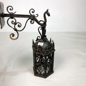 Colgante de Techo Estilo Farol Calado en Hierro Negro - imagen 2