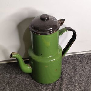 Cafetera Esmaltada Verde Grande Antigua - imagen 2