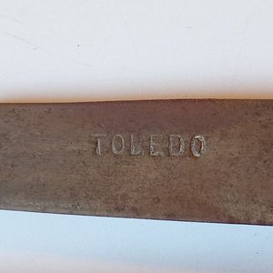 Cuchillo Antiguo Toledo con Mango de Hueso y Vaina de Cuero - imagen 2
