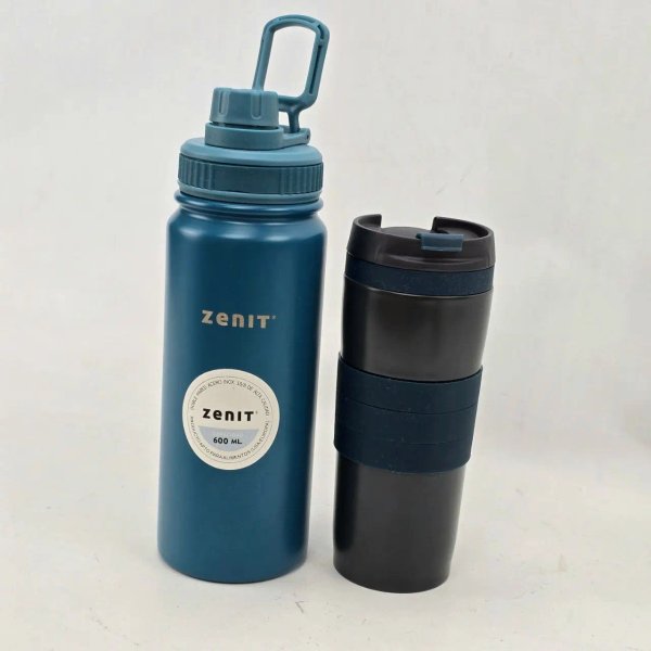 Set Botella y Vaso Térmico Zenit Nuevos Acero Inoxidable 600ml - imagen 1