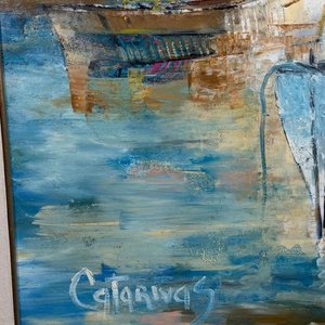 Corina Catarivas Puerto Óleo sobre Fibra 80x70cm - imagen 3