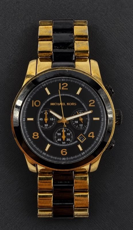 Reloj Michael Kors Runway Cronógrafo Bicolor Acero Dorado y Negro MK8265 - imagen 1
