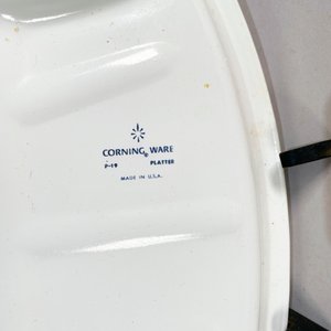 Dos Fuentes Corning Ware Oval y Rectangular con Decorado Floral Azul - imagen 6
