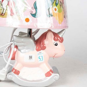 Lámpara Infantil de Cerámica con Figura de Unicornio y Pantalla Decorada - imagen 2