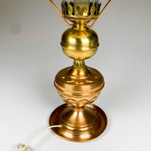 Lámpara de Bronce con Pantalla Opalina y Tubo, Altura 50 cm - imagen 5