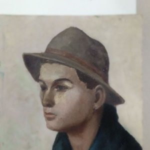 Lote anterior: Óleo sobre lienzo enmarcado retrato