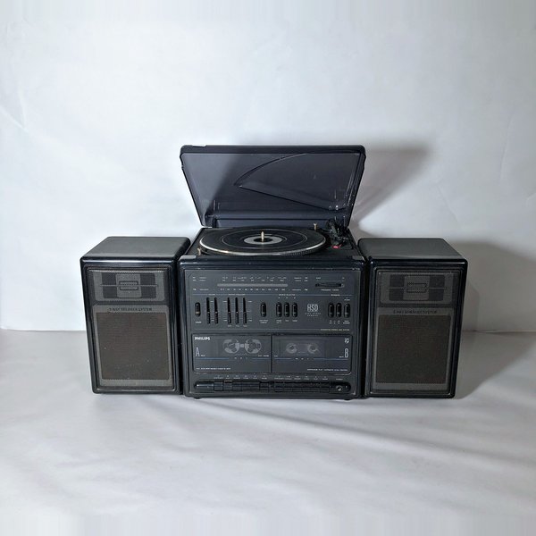 Equipo de Audio Philips con Tocadiscos, Doble Casetero y Parlantes - imagen 1