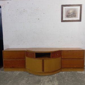 Rack Modular Bajo de Madera con Cuerpo Curvo, 6 Cajones y 2 Puertas - imagen 2