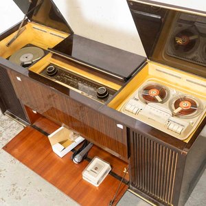 Combinado de Pie Grunding Estilo Americano con Tocadiscos, Radio y Micrófono - imagen 2