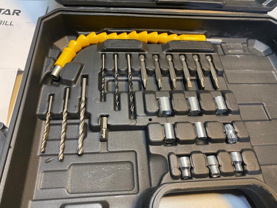 Atornillador cordless de metal con baterías y accesorios - imagen 6