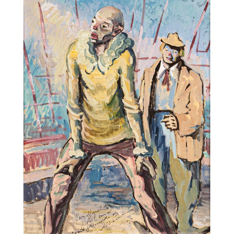 Lote anterior: Pintura de Payasos por Eduardo Vernazza - Óleo sobre fibra