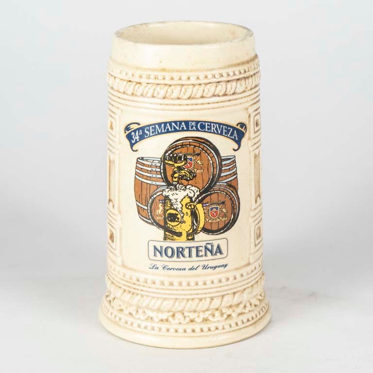 Jarra de cerveza policromada cerámica de la semana 34 de la cerveza de Paysandú de 1999 - imagen 2