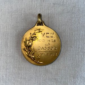 Medalla VCU Dorada 100 KM 4to Puesto 1933 Firmada A. Lavrillier - imagen 2