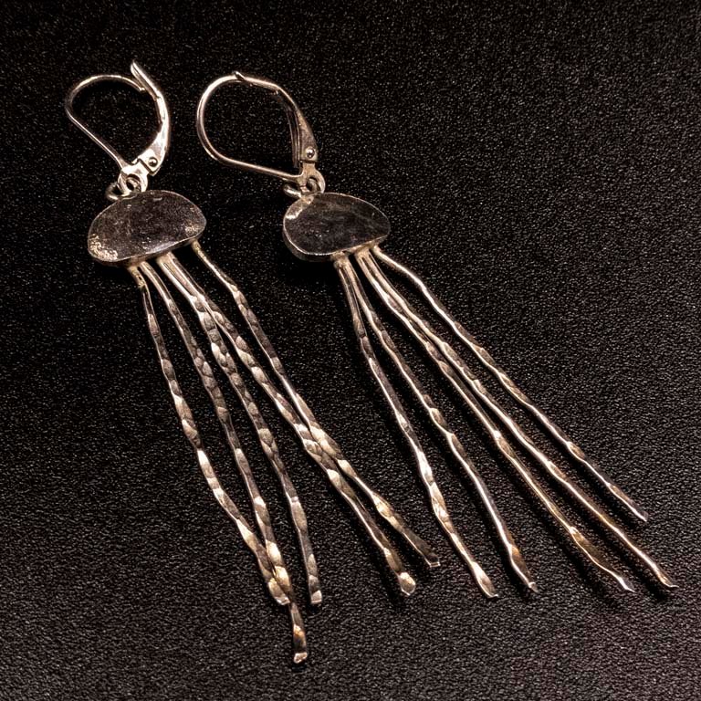 Aros Largos Colgantes de Plata 950 con Diseño de Medusa