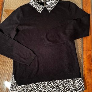 Buzo Negro Papaya con Cuello Camisa Estampado Talle 14 - imagen 5