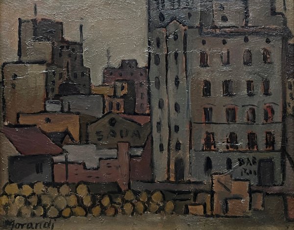 Oleo "Vista de la Ciudad Vieja" por Marta Mornadi - 20 x 25 cm - imagen 1
