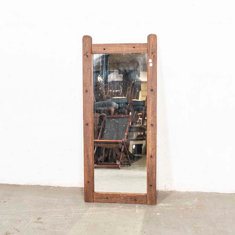 Espejo con marco de madera rústica para decorar