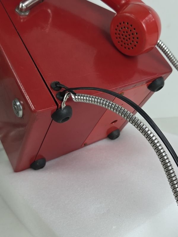 Teléfono comercial a fichas vintage rojo - imagen 7
