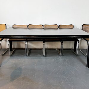 Juego Comedor Bauhaus Mesa Rectangular y 6 Sillas Niqueladas Esterilladas - imagen 1