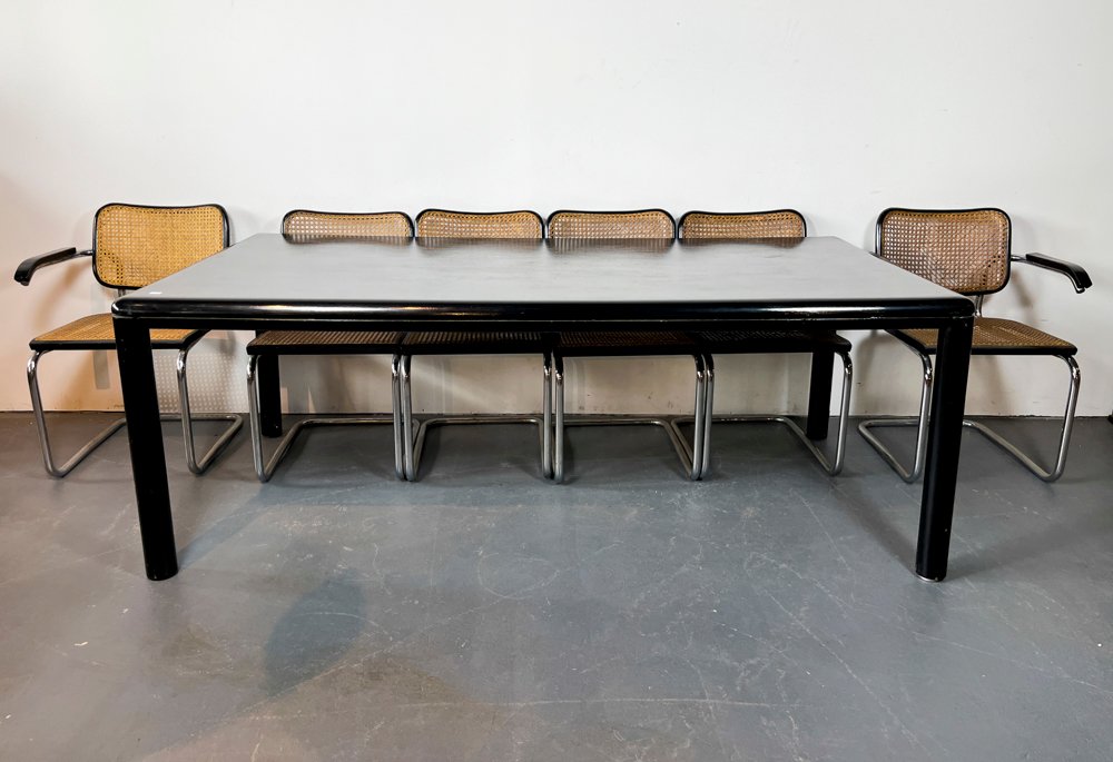 Juego Comedor Bauhaus Mesa Rectangular y 6 Sillas Niqueladas Esterilladas